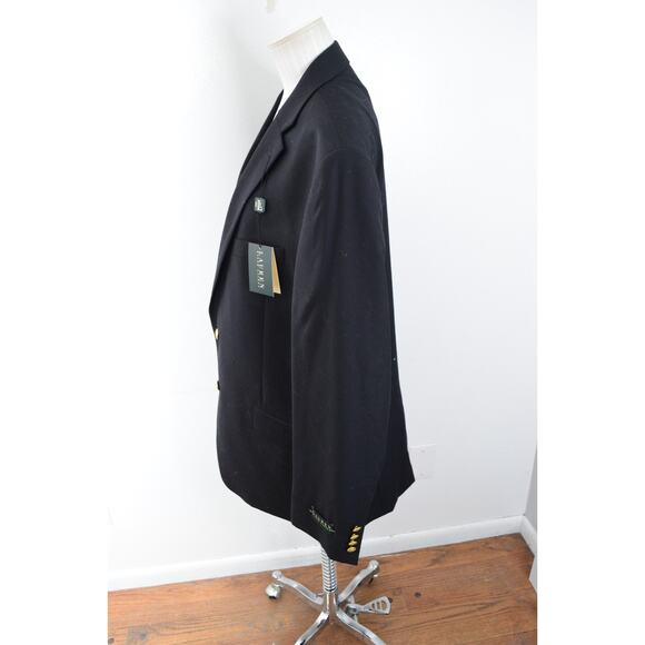 New Lauren Ralph Lauren Blazer 42L 42 Long Mens Black 100 Wool 2 Button Career - Picture 2 of 7
